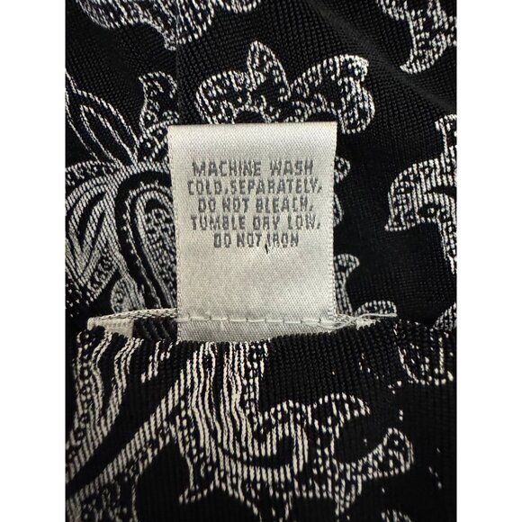 Chico's Size 2 = Large/12 Travelers Black White Paisley Floral Tank Maxi Dress - Picture 5 of 6